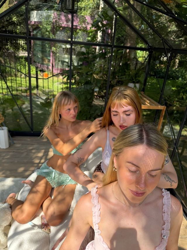 Friends wearing rings from the studio