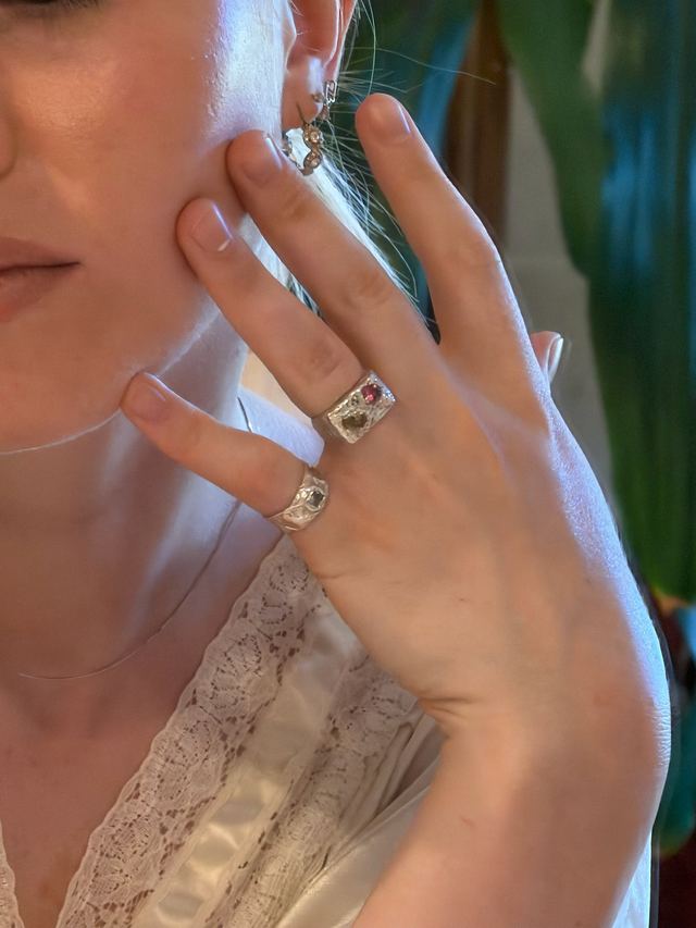 A thin ring made for stacking